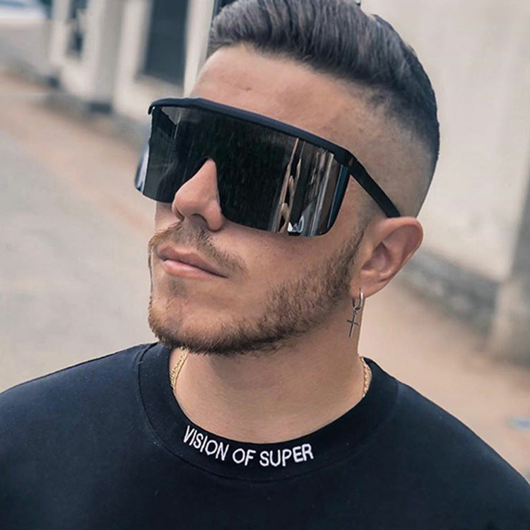 Real Film One Piece Sunglasses Oversized Frame Sunglasses Outdoor Prescription Glasses