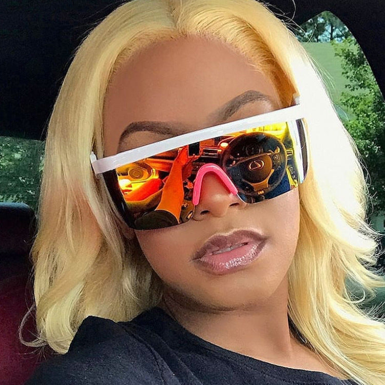 Real Film One Piece Sunglasses Oversized Frame Sunglasses Outdoor Prescription Glasses