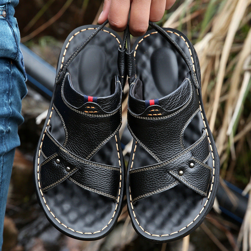 Top Layer Cowhide All-match Trend Men's Sandals