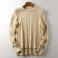 Three-dimensional Geometric Twist Knit Casual Sweater