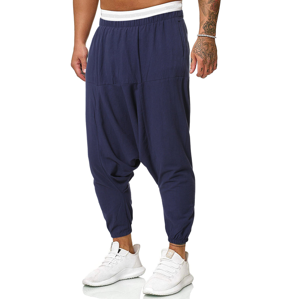 Cotton And Linen Casual Solid Color All-match Linen Trousers