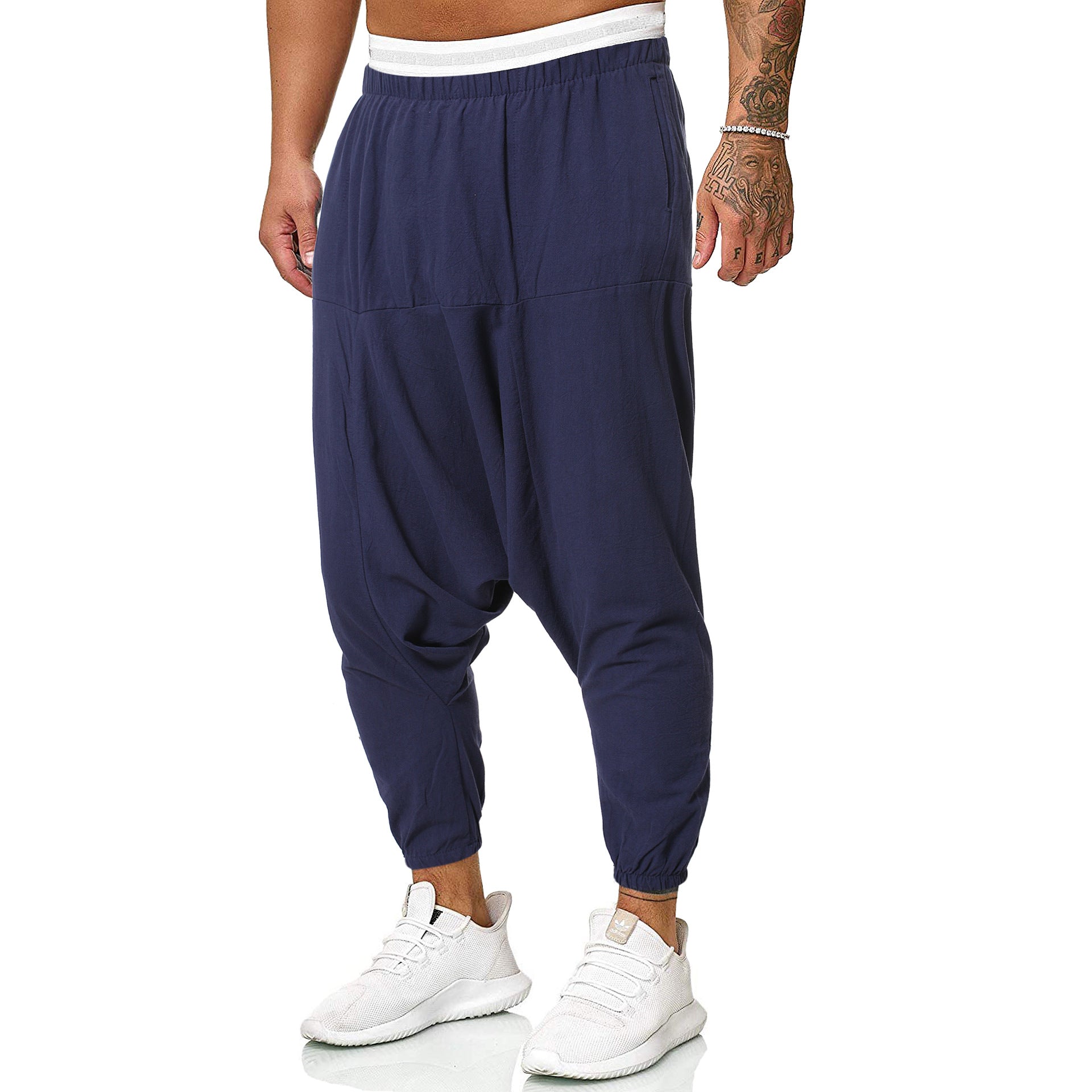 Cotton And Linen Casual Solid Color All-match Linen Trousers