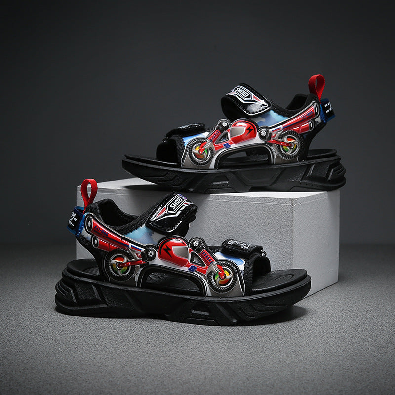 Summer Children's Soft-Soled Sandals, Big Children's Fashion Beach Shoes, Lightweight Boys' Student Shoes, One Drop-Off