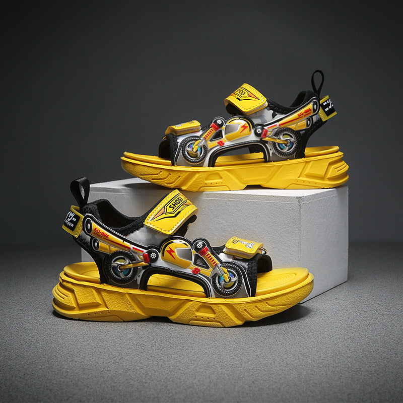 Summer Children's Soft-Soled Sandals, Big Children's Fashion Beach Shoes, Lightweight Boys' Student Shoes, One Drop-Off