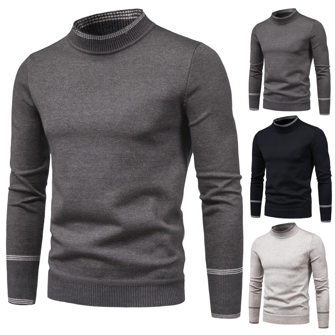 Half High Neck Long Sleeve Sweater Slim Bottoming Shirt