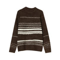 Striped Minimalist Design Long-Sleeved Knitted Couple Sweater