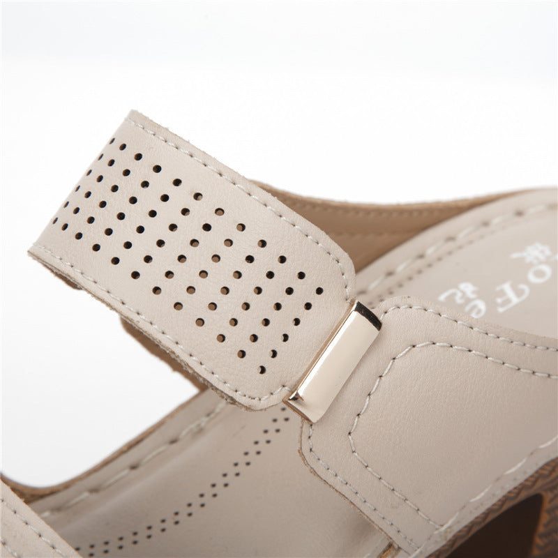 New European And American Sandals Women Summer Casual Foreign Trade Sandals Cross-Border Thick High-Heeled Large Size Comfortable Slippers