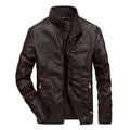 Men's Spring And Autumn Locomotive Thin Leather Jacket