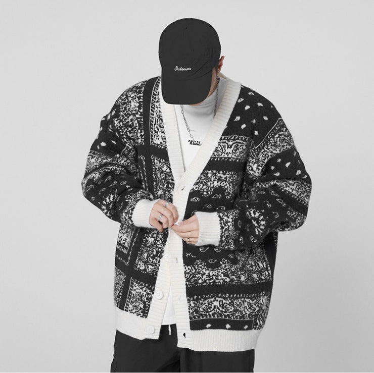 Retro Men'S Sweater Cardigan Autumn And Winter