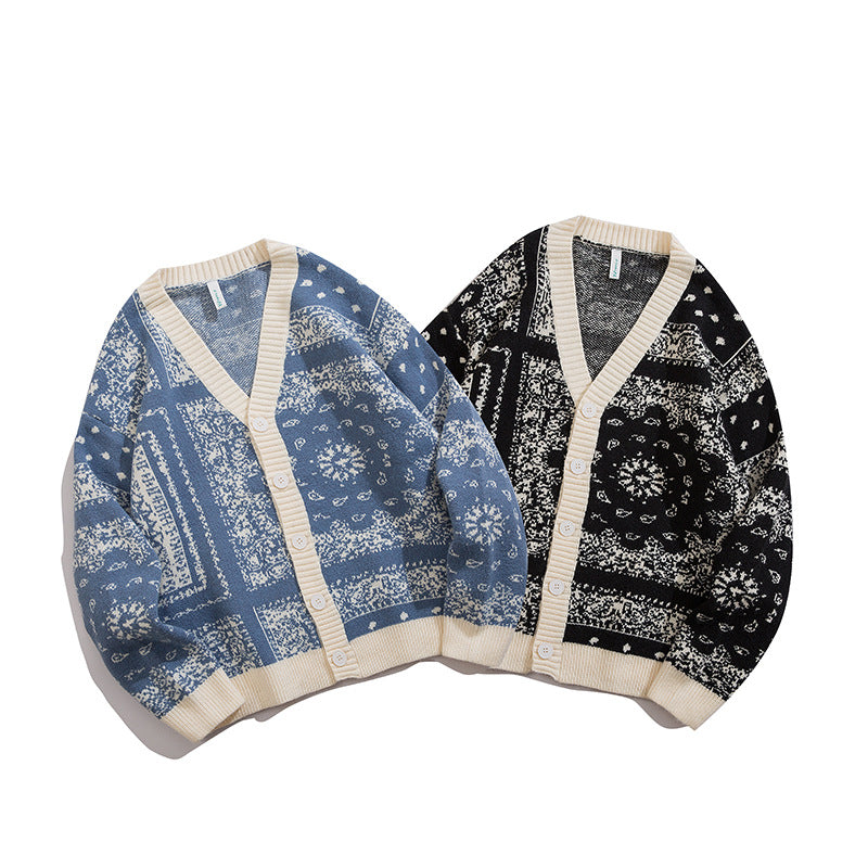 Retro Men'S Sweater Cardigan Autumn And Winter