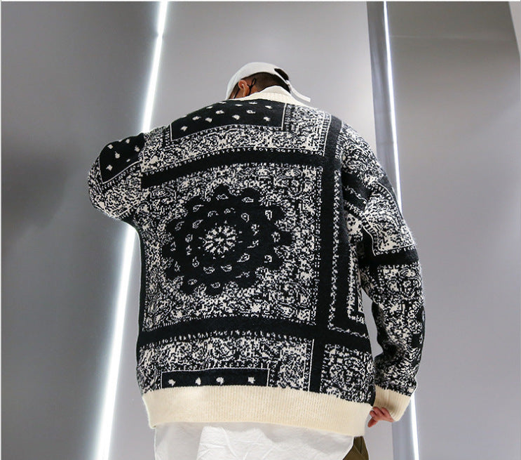 Retro Men'S Sweater Cardigan Autumn And Winter