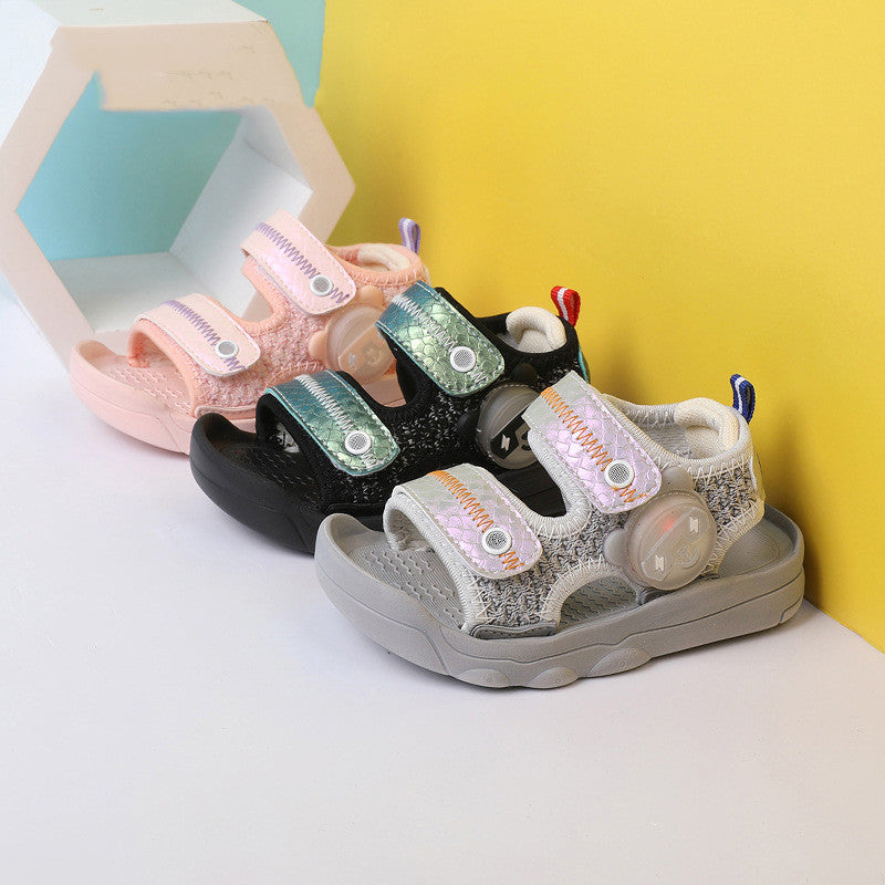 Lala Pig Summer Male Baby Functional Walking Shoes Female Baby Soft Bottom Sandals Children''S Light Shoes