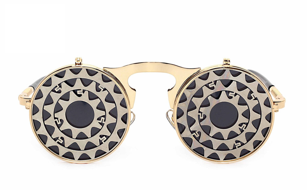 Retro Steampunk Flippable Design Sunglasses