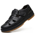 Leather Middle-aged Baotou Sandals Men's Hollow Breathable Leather Shoes