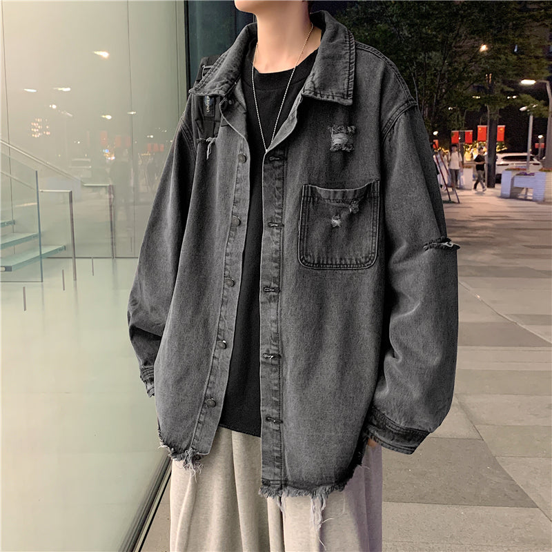 Men's Korean Style Trendy Ripped Jacket