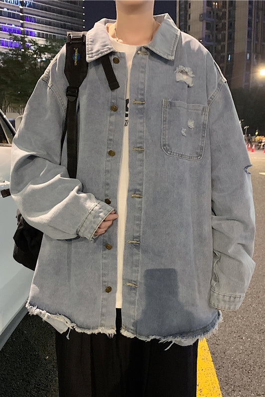Men's Korean Style Trendy Ripped Jacket