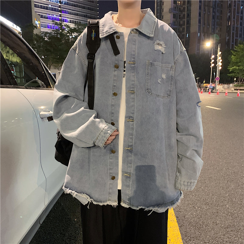 Men's Korean Style Trendy Ripped Jacket