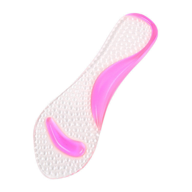 Two Color Seven Point Pad Pu High Heel Shoes Thickened Arch Support Insole Transparent Women'S Flat Instep Pad