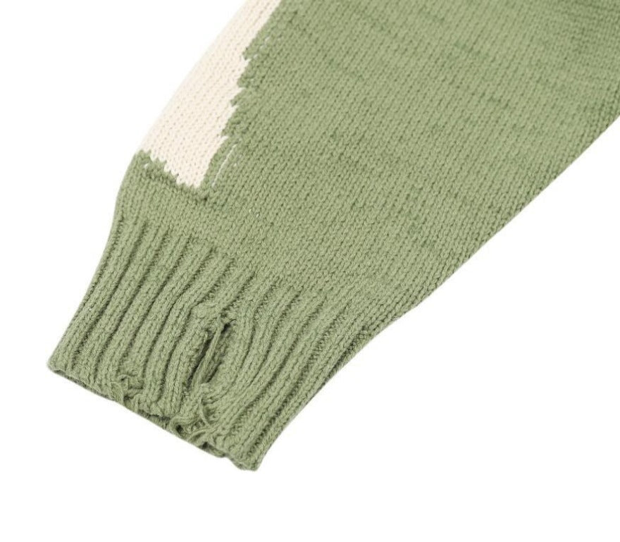 Loose Skull Jacquard Knit Pullover Long Sleeve Sweater