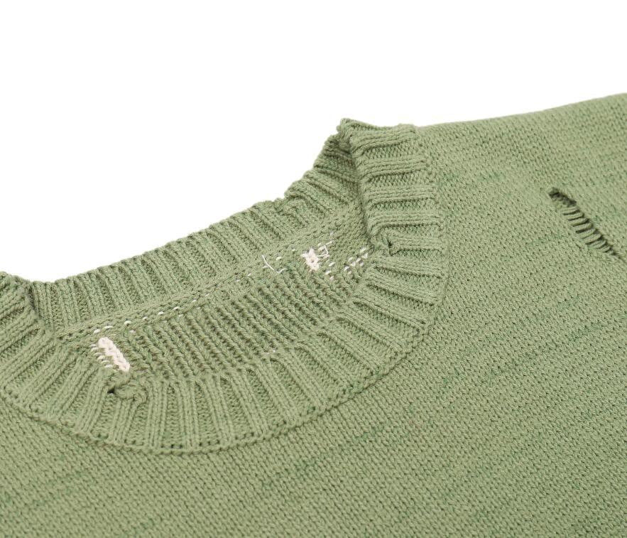 Loose Skull Jacquard Knit Pullover Long Sleeve Sweater