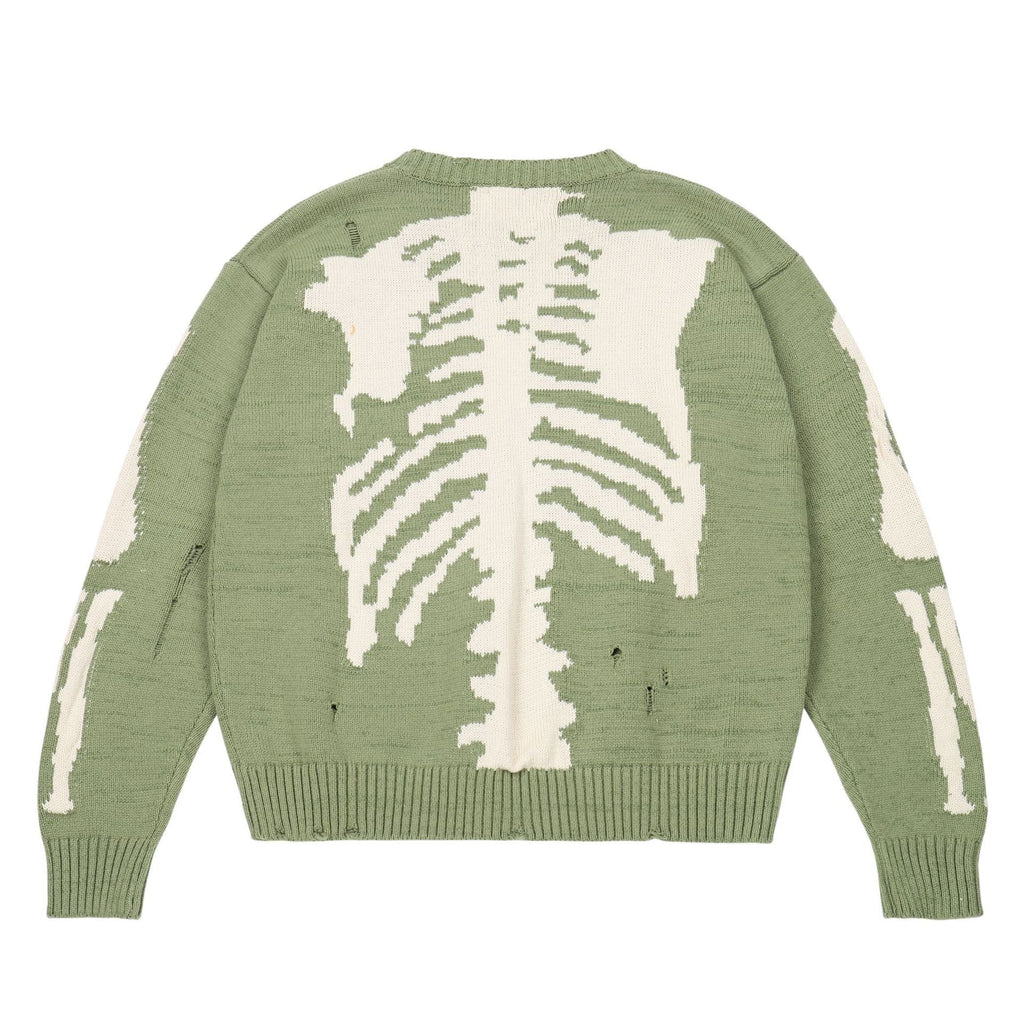 Loose Skull Jacquard Knit Pullover Long Sleeve Sweater