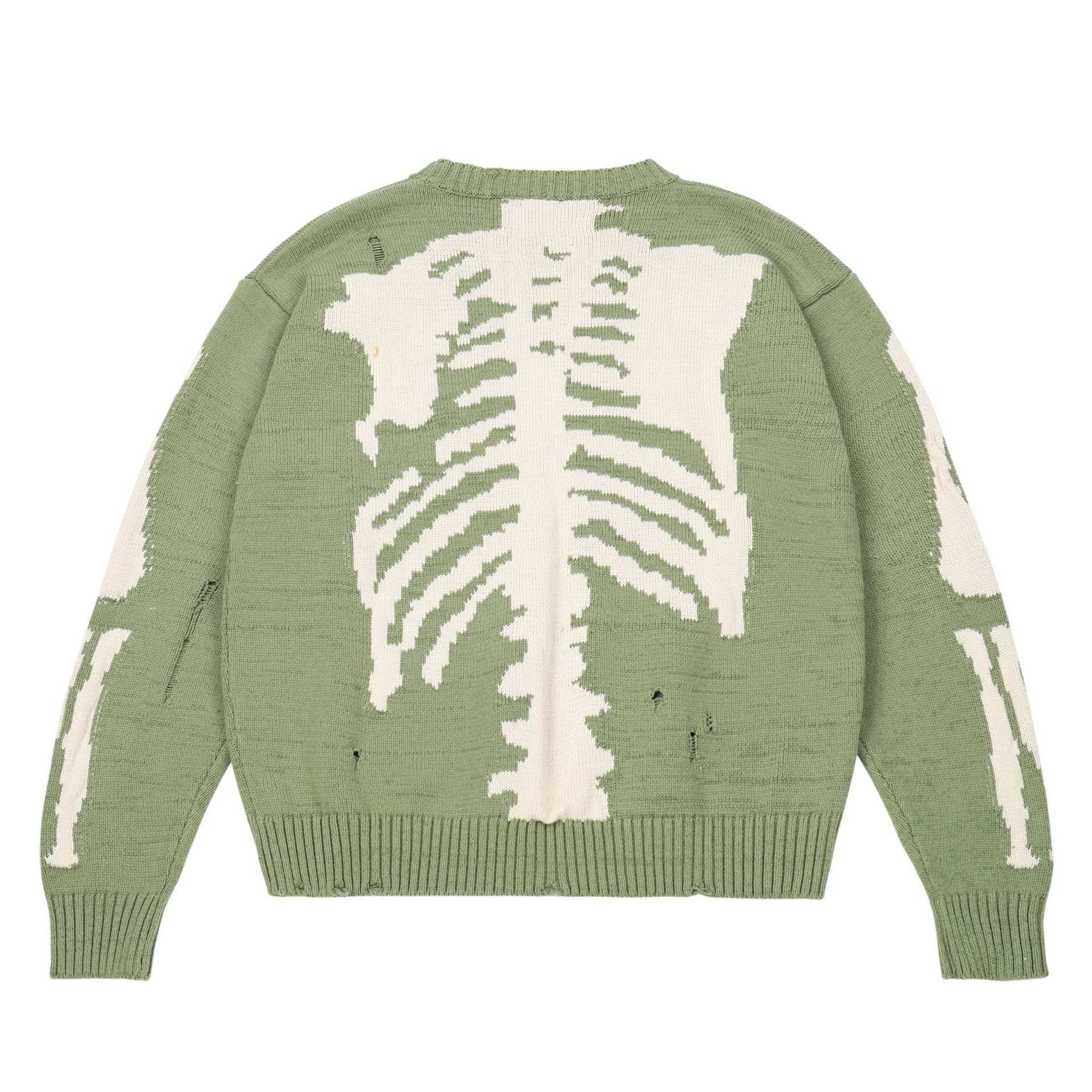 Loose Skull Jacquard Knit Pullover Long Sleeve Sweater