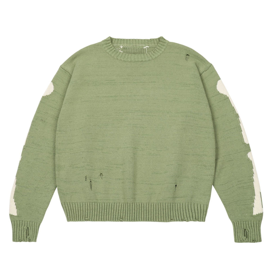 Loose Skull Jacquard Knit Pullover Long Sleeve Sweater