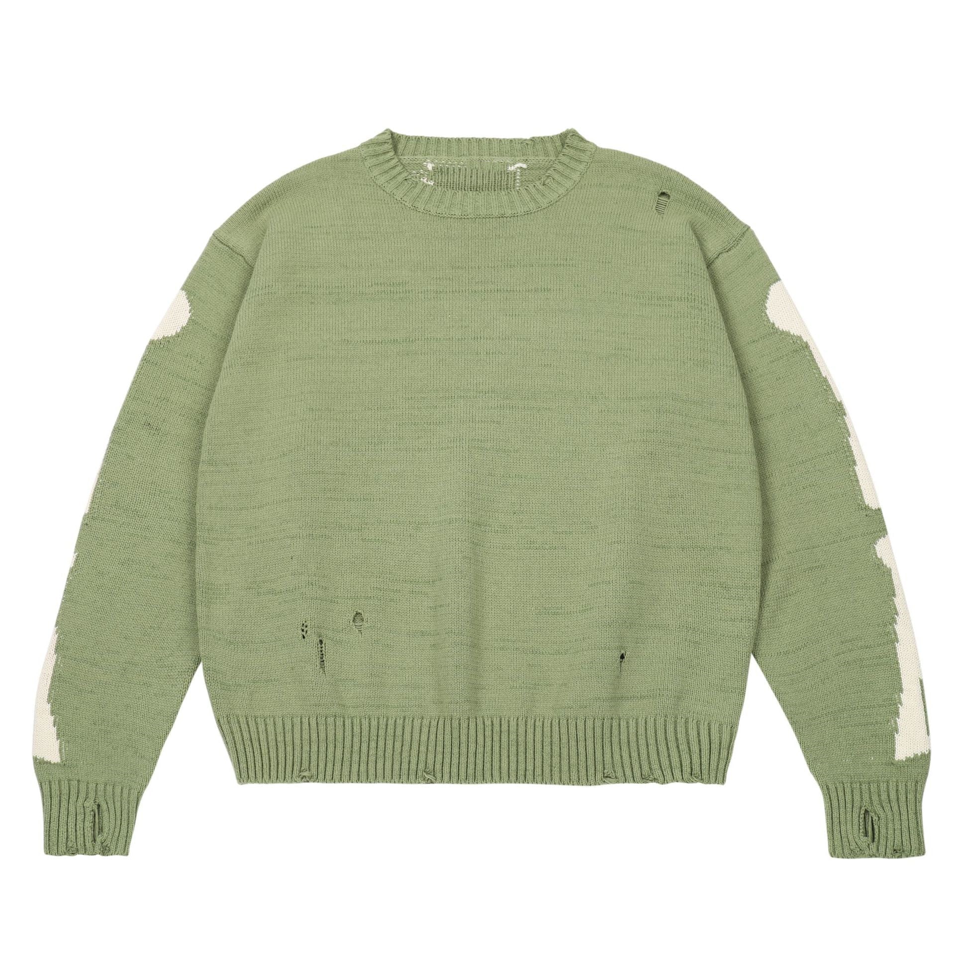 Loose Skull Jacquard Knit Pullover Long Sleeve Sweater