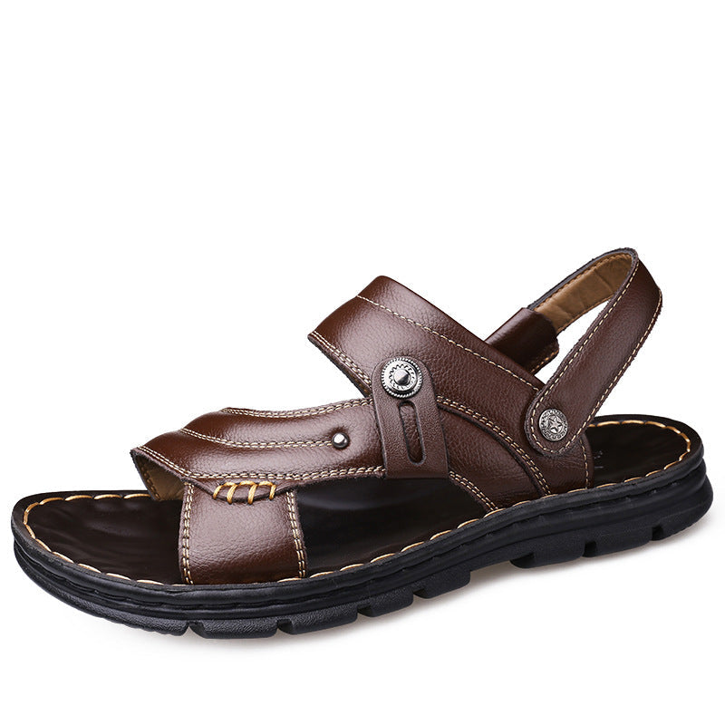 Fashion Beach Shoes Casual Leather Slippers