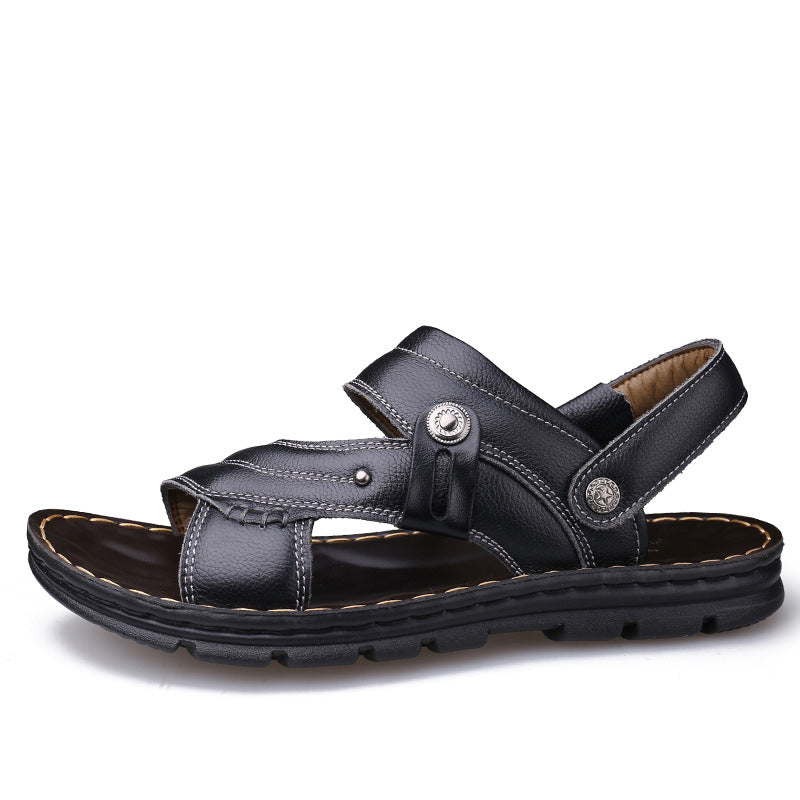 Fashion Beach Shoes Casual Leather Slippers