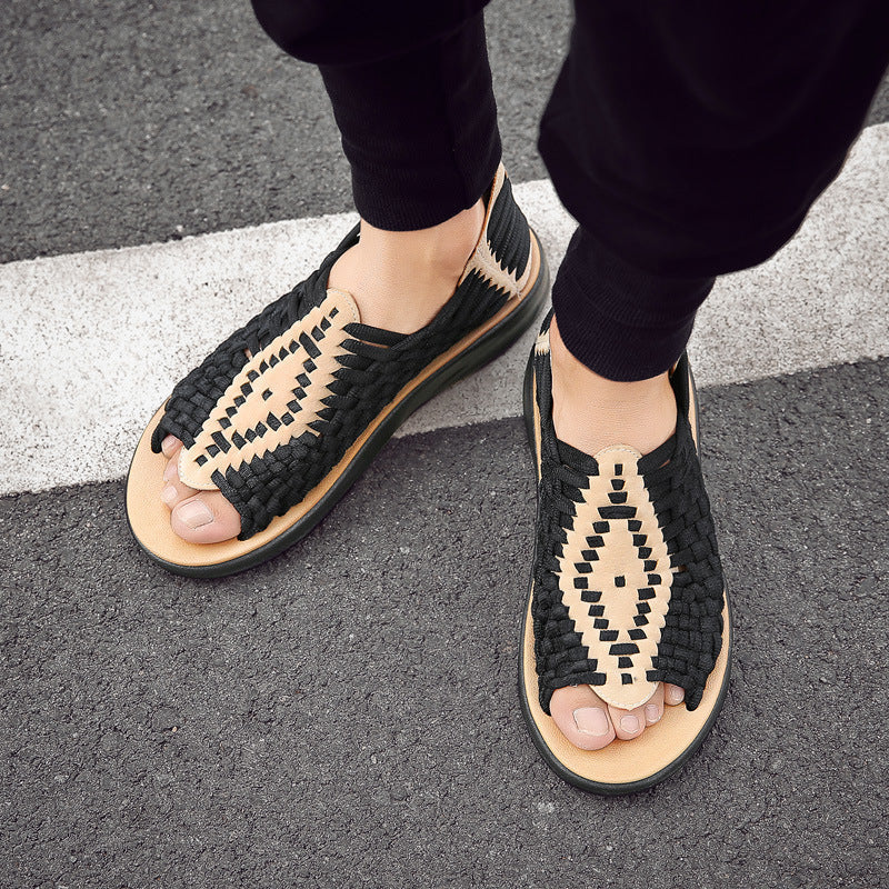 Men's Casual Set Foot Woven Sandals