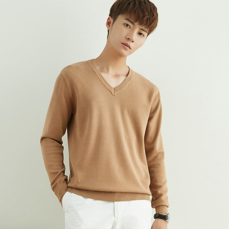 Sweater Men's Knitted V-Neck Bottoming Shirt
