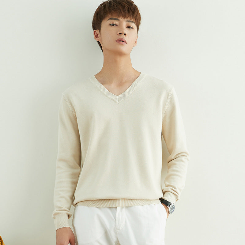 Sweater Men's Knitted V-Neck Bottoming Shirt