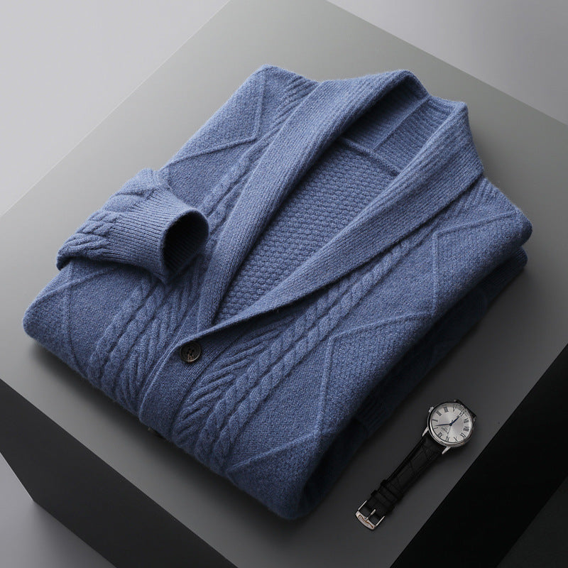 Men's Half Turtleneck Button Cashmere Coat