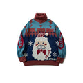 Hong Kong Style Neutral Jacquard Personality Loose Sweater All-match High Collar