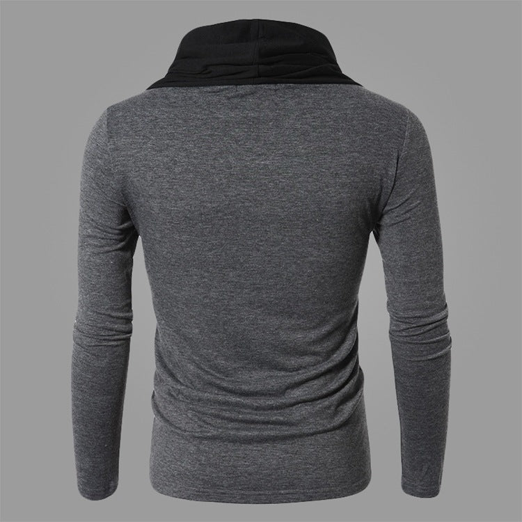 Knitted Bottoming Shirt Pullover Men's Slim High Neck Long Sleeves