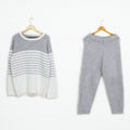 New soft striped men's pajamas in autumn and winter
