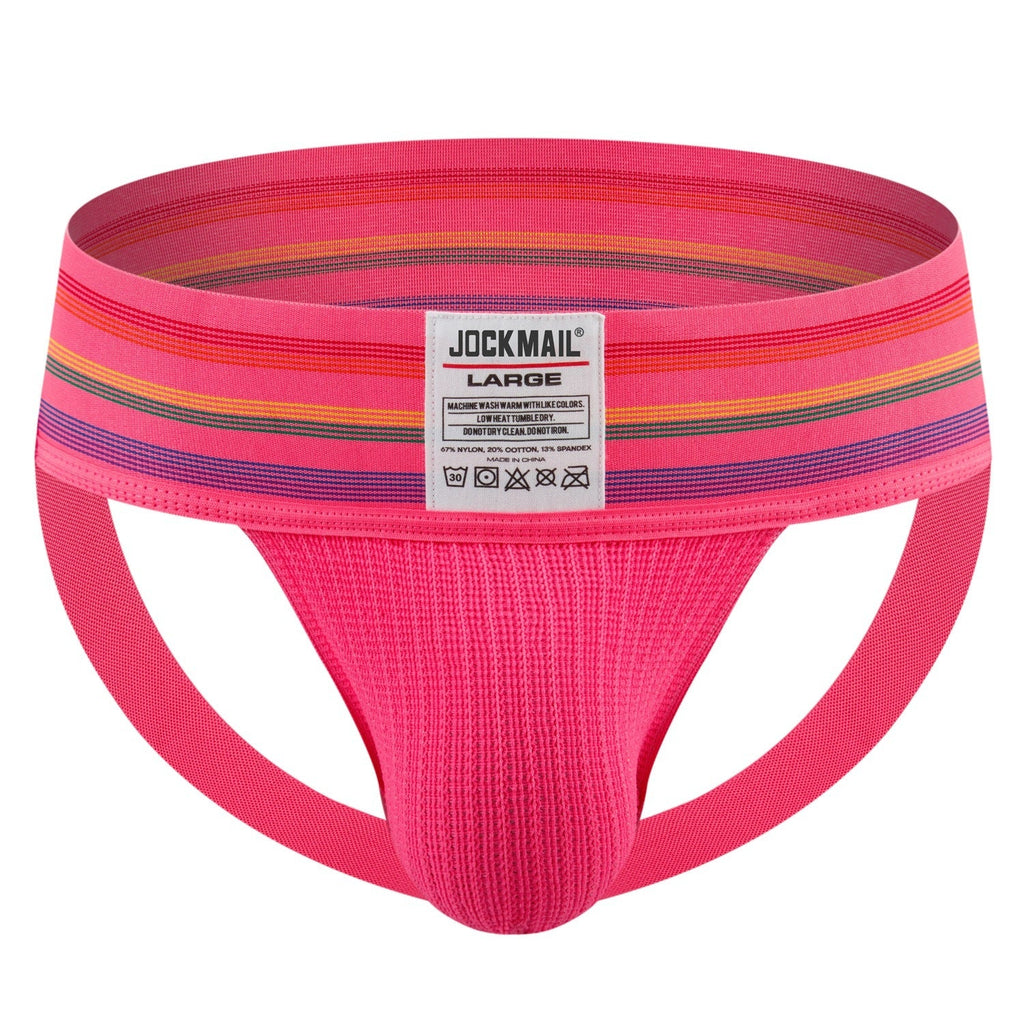 Men's T-back Wide Belt Breathable Rainbow