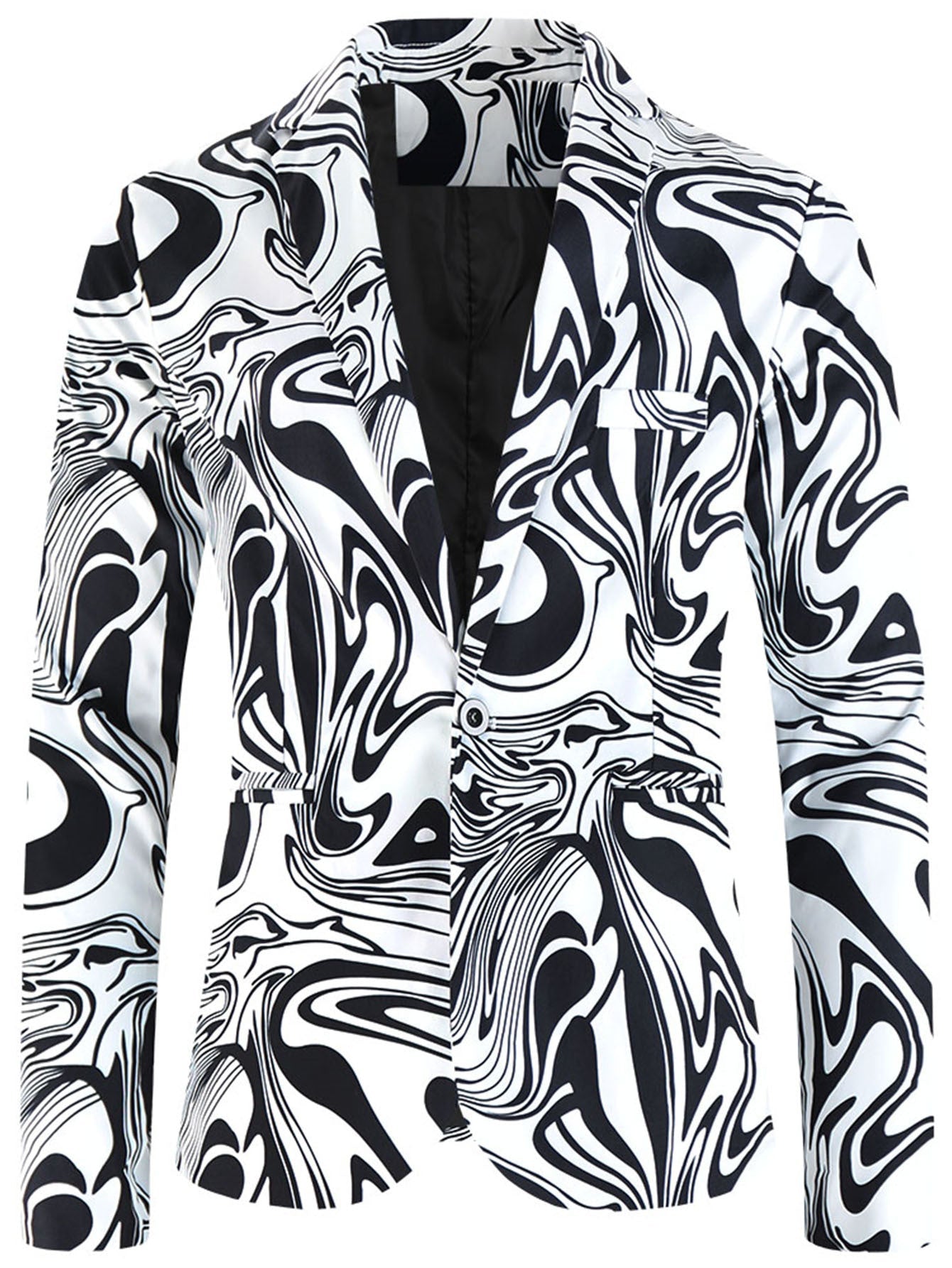 One Button Printing Leisure Suit Plus Size Men's Top