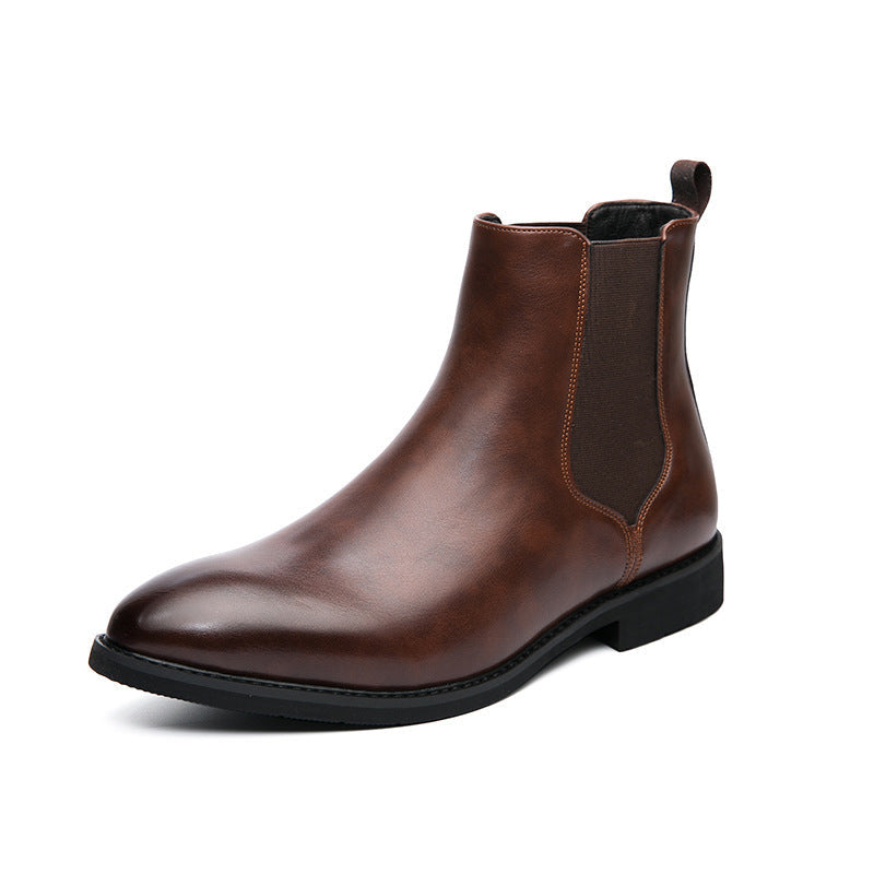 Autumn And Winter Fleece-lined Men's Plus Size Fashion Short Boots