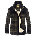 Men's plus velvet long-sleeved plaid shirt jacket