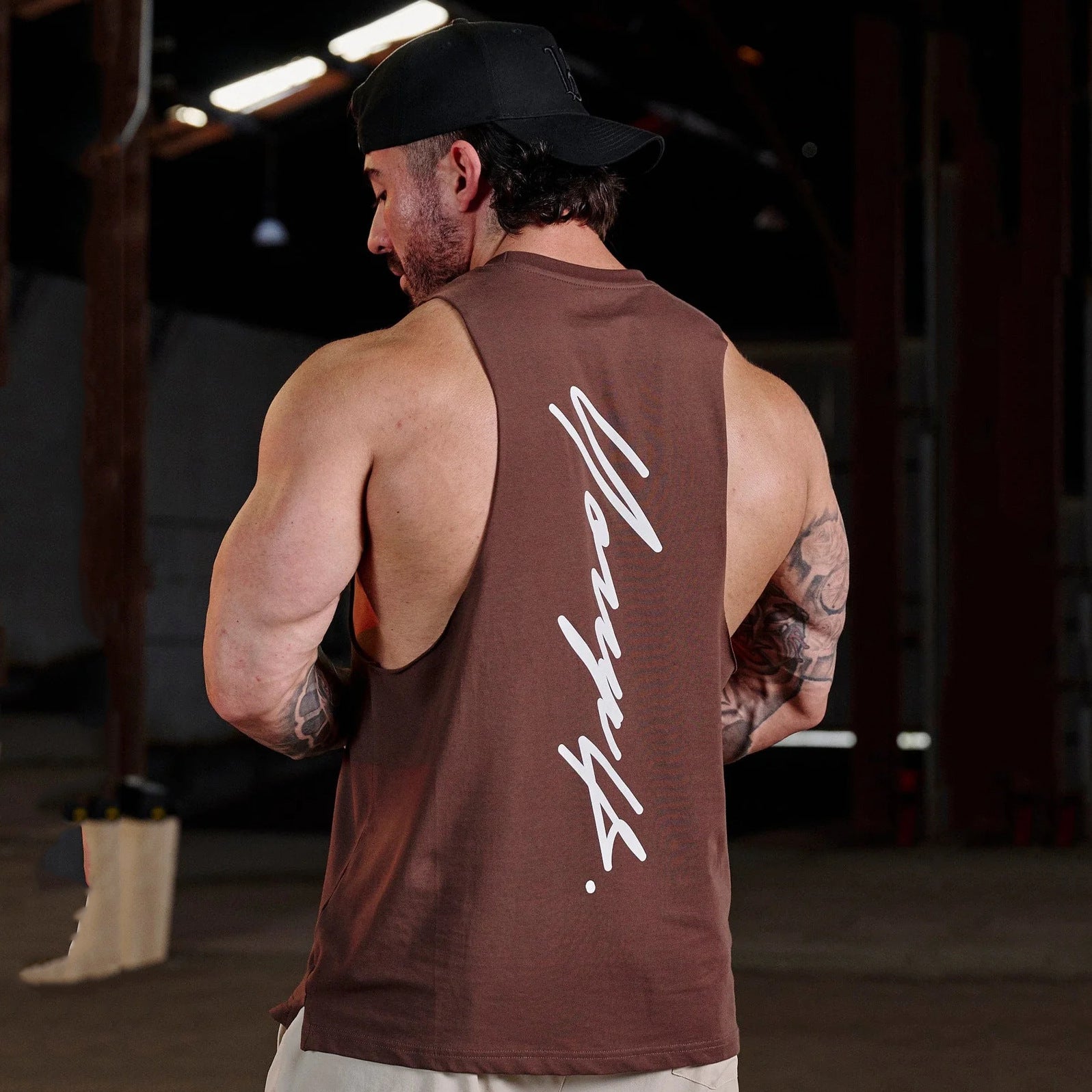 Men's Workout Basketball Cotton Stretch Sleeveless Vest
