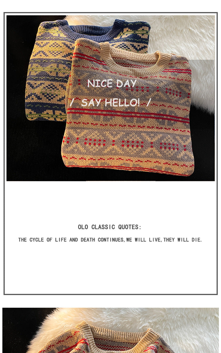 Men's Loose Retro Ethnic Leisure Warm Sweater