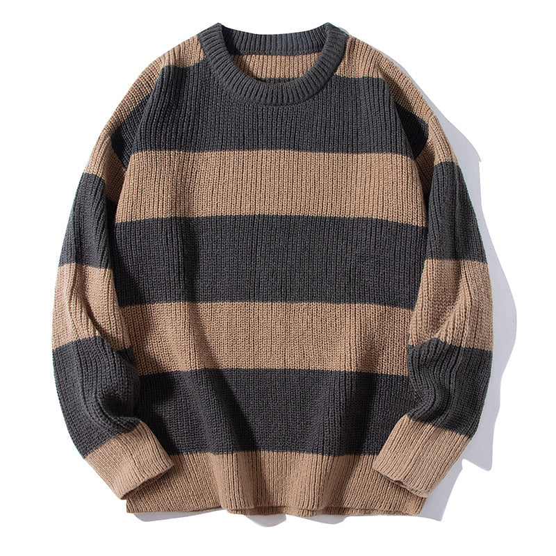 Round Neck Loose Sweater Men's Casual Sweater