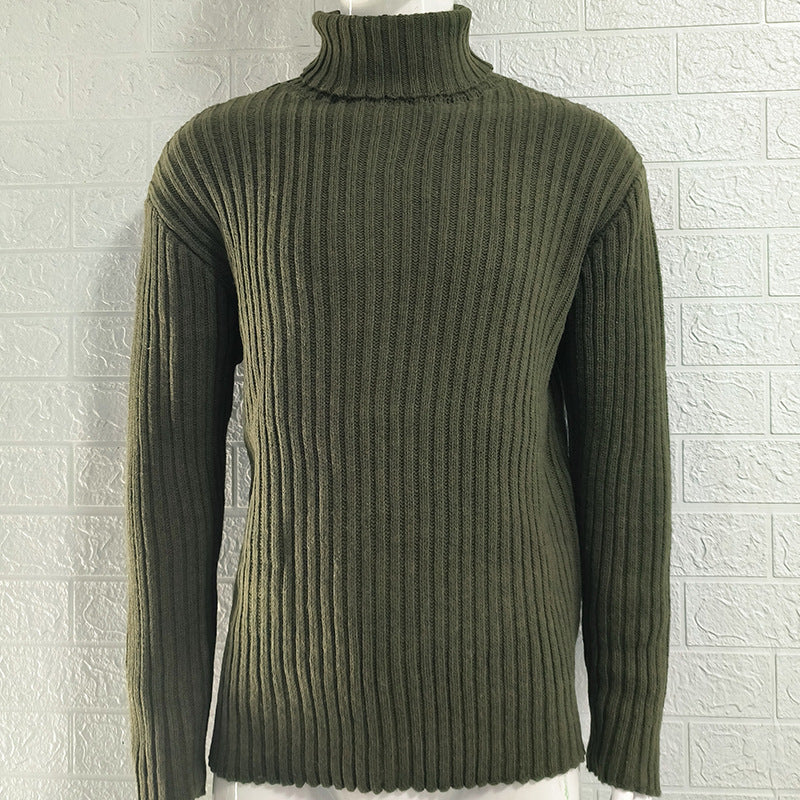 Men's Solid Color Slim Fit Knit Top Autumn And Winter New Sweater Fashion European And American Style