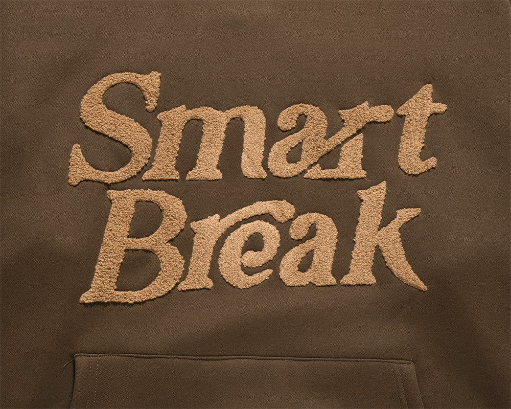 Flocking Embroidery Letters Plus Velvet Thickened Hooded Sweatshirt
