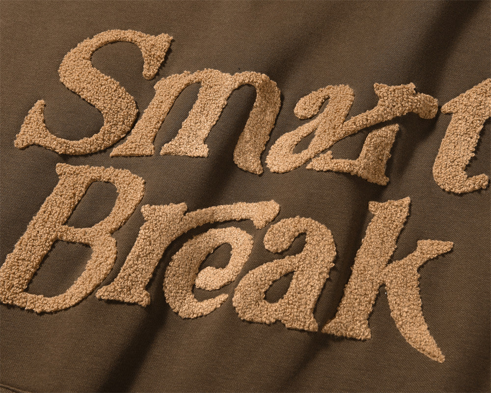 Flocking Embroidery Letters Plus Velvet Thickened Hooded Sweatshirt