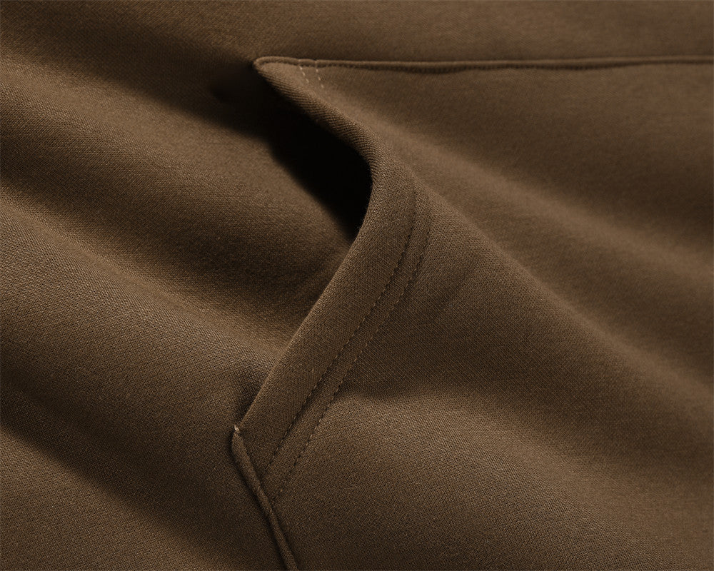 Flocking Embroidery Letters Plus Velvet Thickened Hooded Sweatshirt