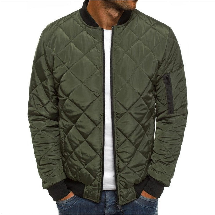 Men's Winter Solid Color Stand Collar Jacket
