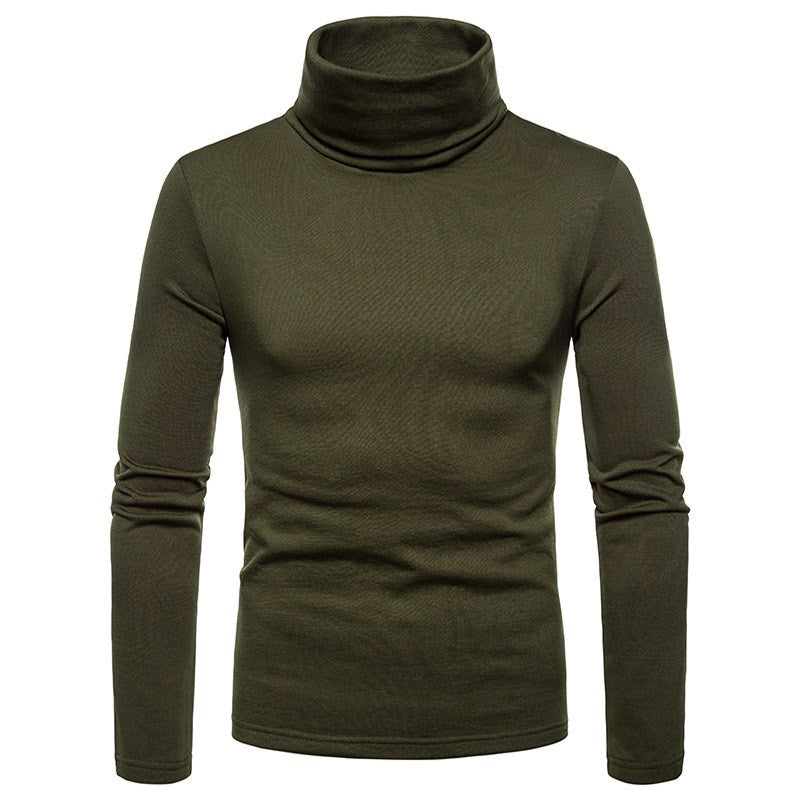 High-neck long-sleeved T-shirt